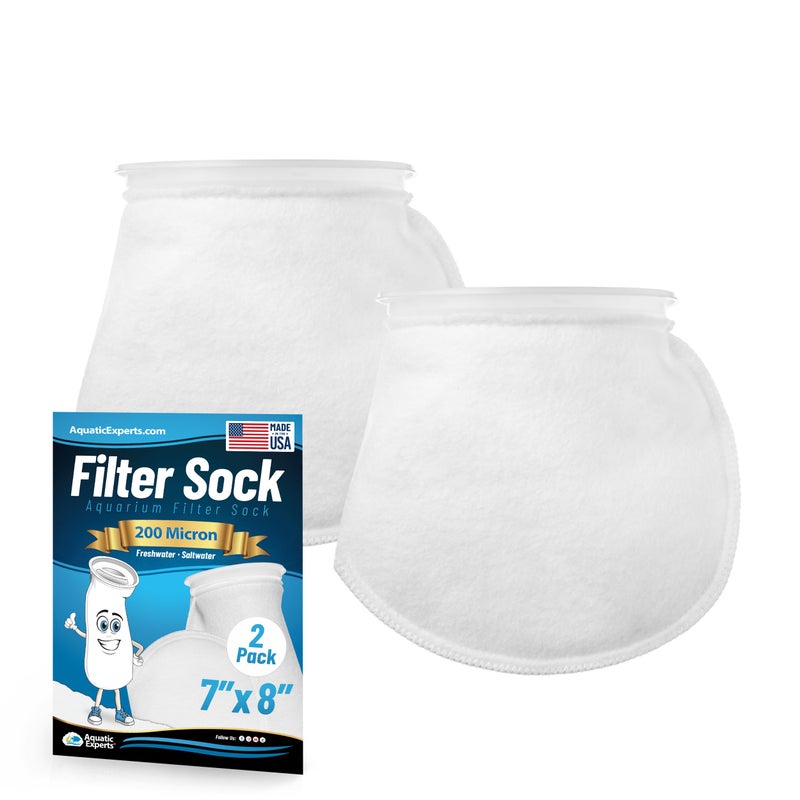 Aquatic Experts 7 inch Ring Filter Socks 200 Micron, Filter Socks for Saltwater Aquarium, Sump Filter Sock, Felt Aquarium Socks, Reef Filter Sock (2 Pack, 7" x 8") - Image 1